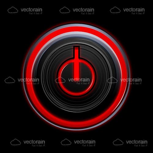 Glowing Red Power Button Icon